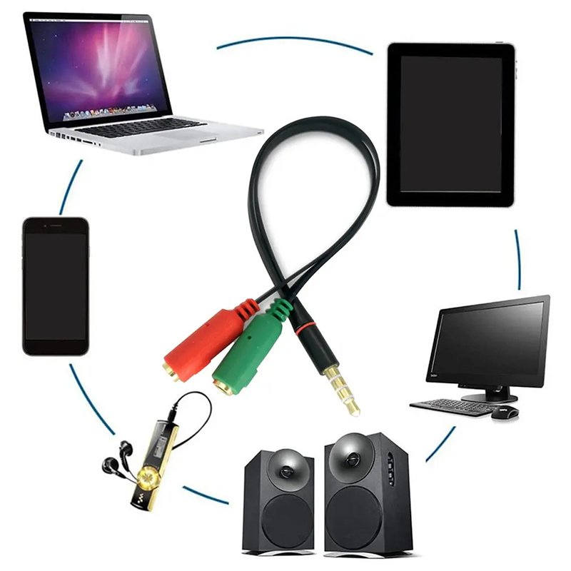 COOL Universal Dual Input to 3.5mm Auxiliary Jack Adapter