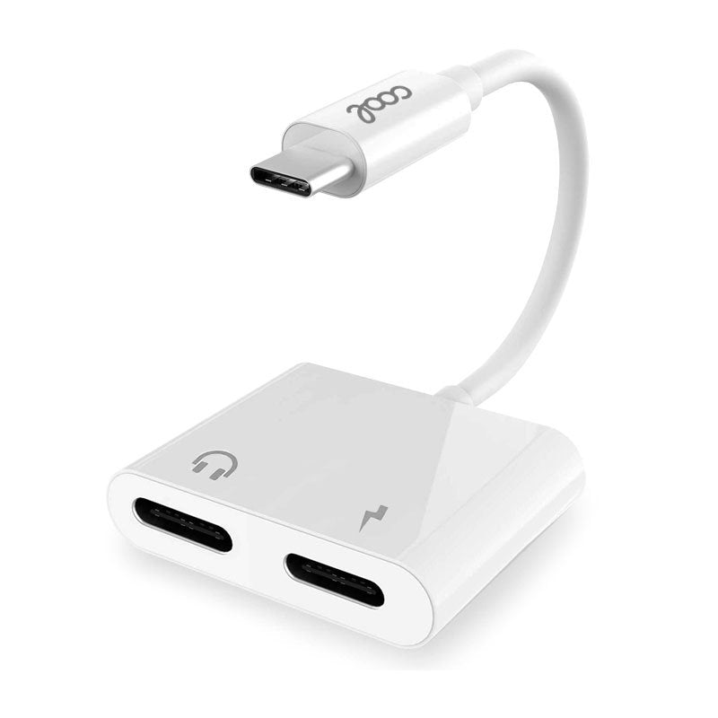 Digital COOL Dual USB Type-C Adapter (Headphones + Charging)
