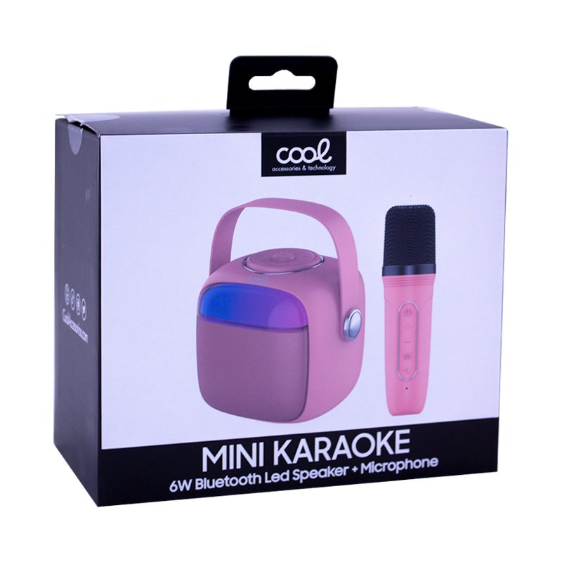 Universal Bluetooth Speaker Music 6W COOL Mini Karaoke + 1 Pink Microphone