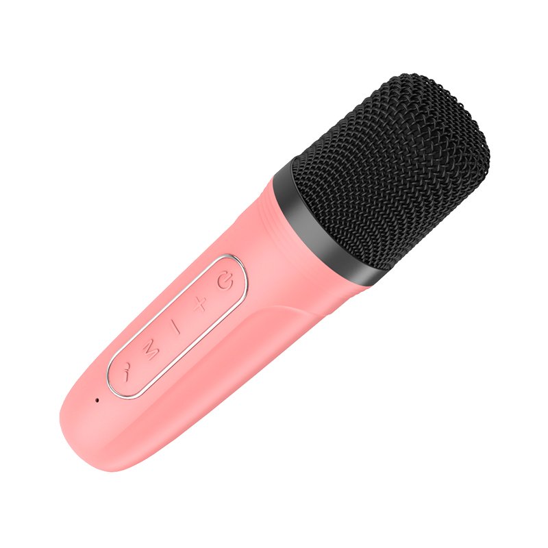 Universal Bluetooth Speaker Music 6W COOL Mini Karaoke + 1 Pink Microphone