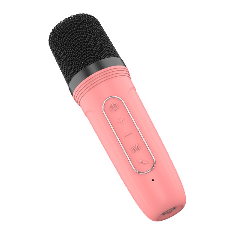 Universal Bluetooth Speaker Music 6W COOL Mini Karaoke + 1 Pink Microphone