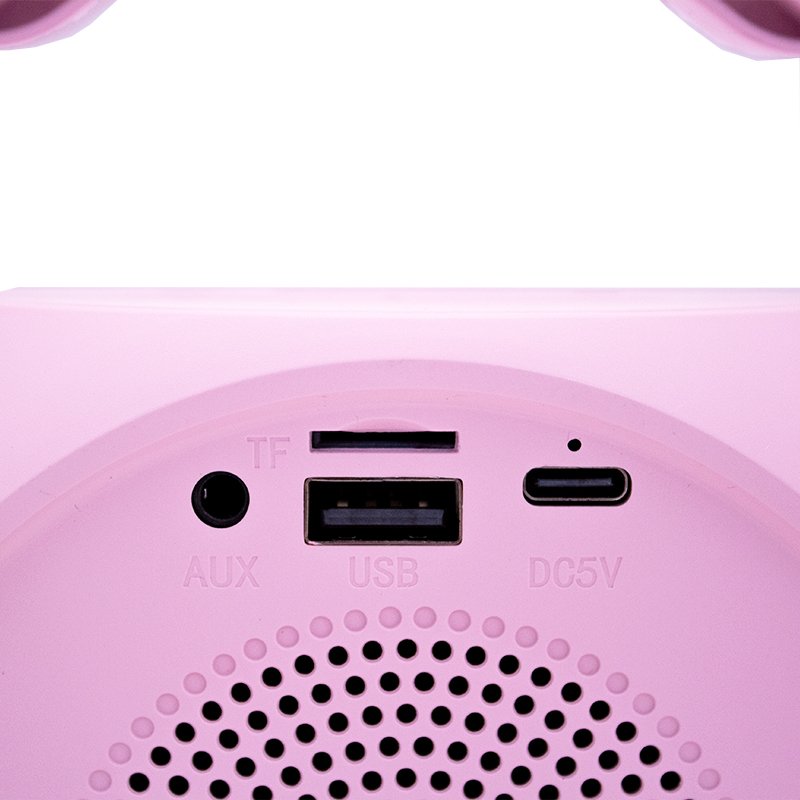 Universal Bluetooth Speaker Music 6W COOL Mini Karaoke Party + 2 Microphones Pink