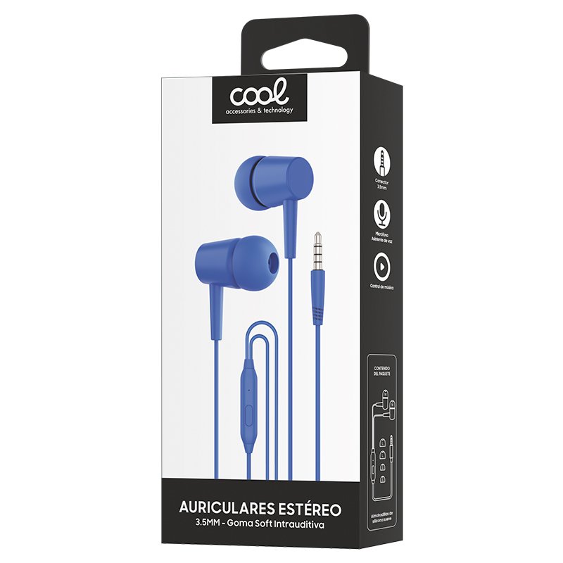 3.5 mm COOL Bear Stereo Headphones with Microphone, Blue