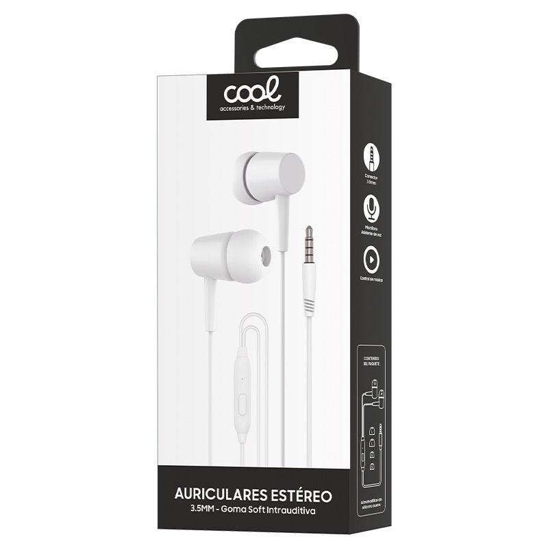 3.5 mm COOL Bear Stereo Headphones with Microphone, White