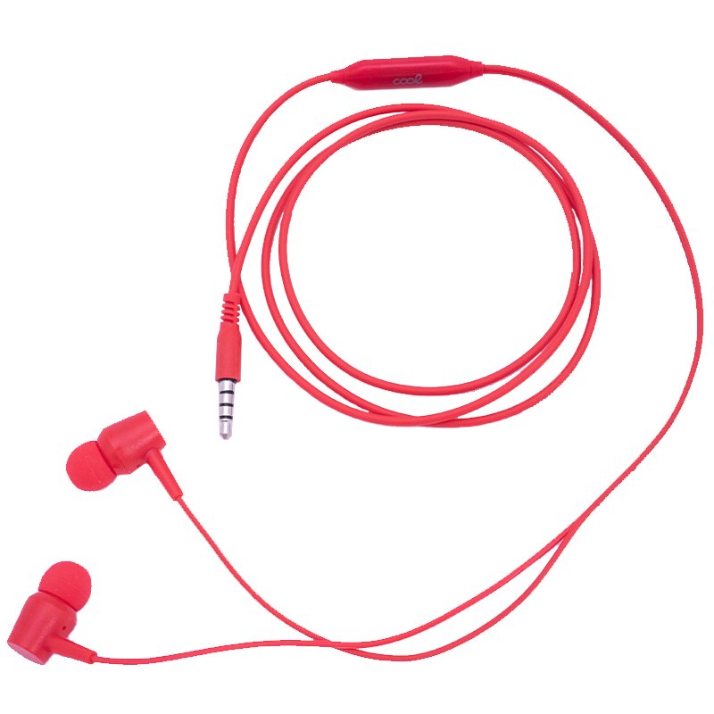 3.5mm COOL Bear Stereo Headphones with Microphone, Red