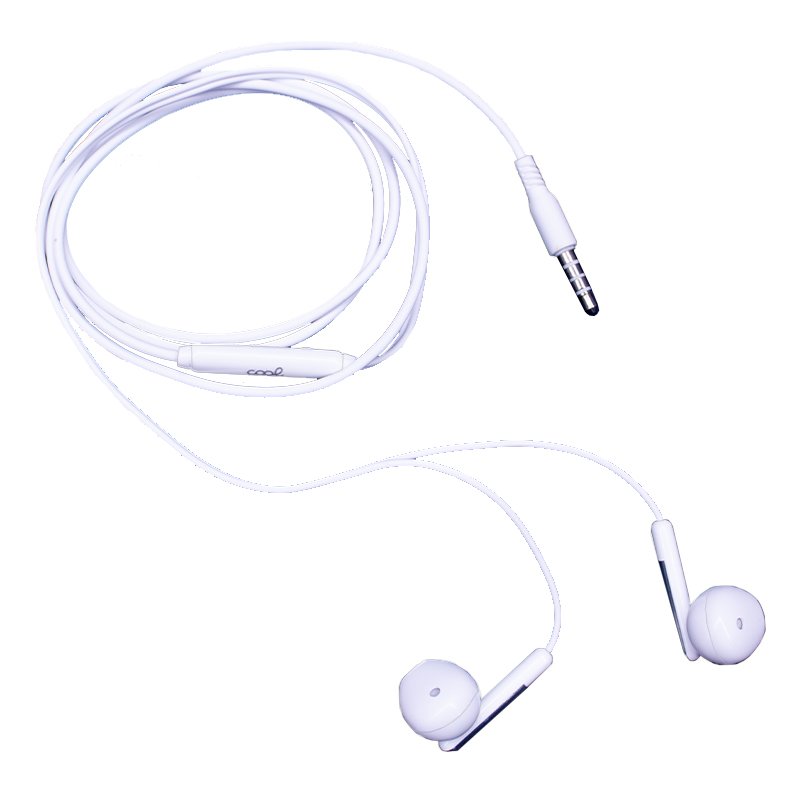 3.5mm COOL Care Stereo Headphones with Microphone, White