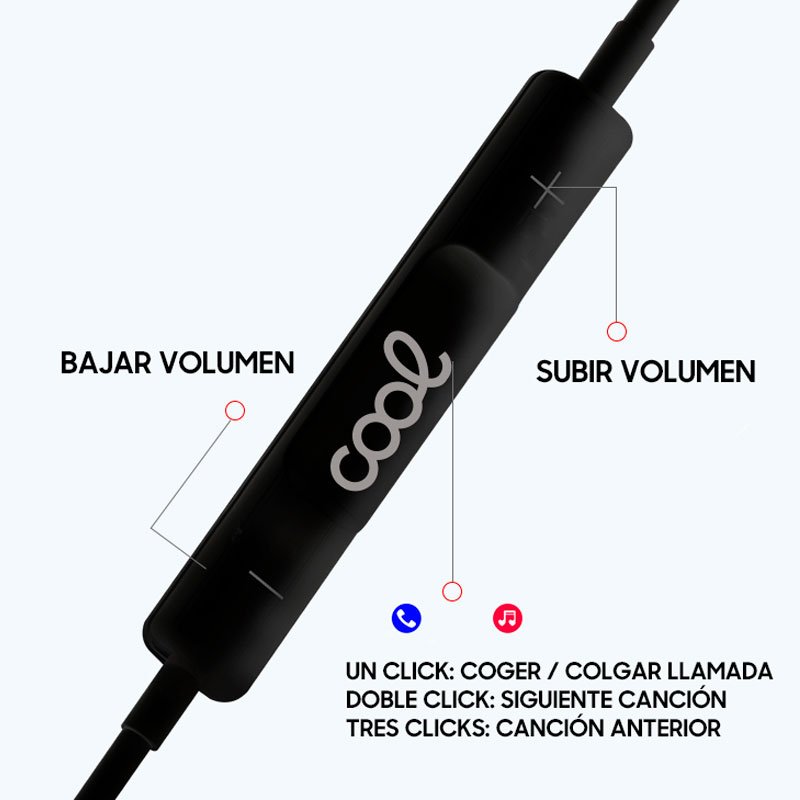 COOL Stereo Button Earphones Type-C with Micro (Digital) Black