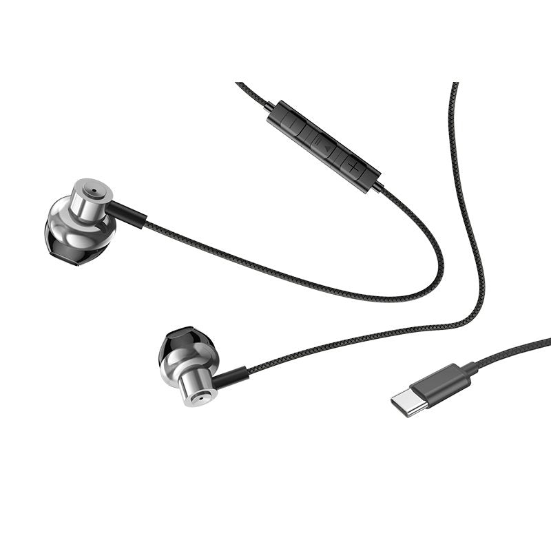 COOL Stereo Button Earphones Type-C with Micro (Metal) Silver