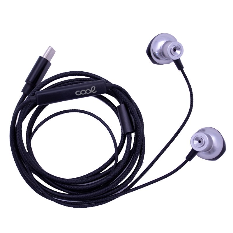 COOL Stereo Button Earphones Type-C with Micro (Metal) Silver