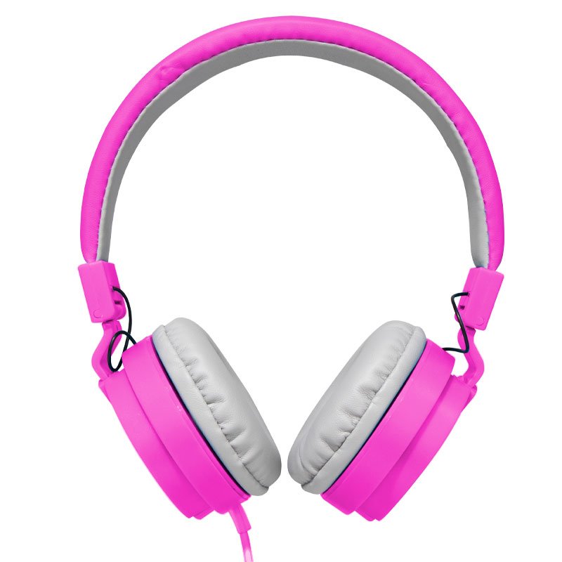 3.5mm Jack Headphones, COOL Toronto with Microphone, Pink
