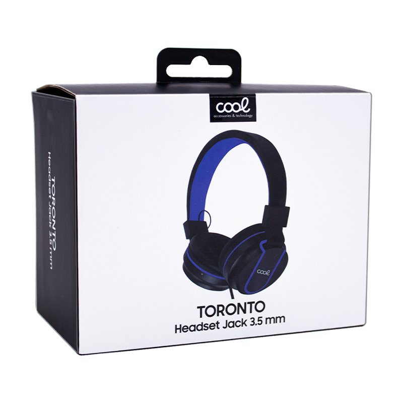 3.5mm Jack Headphones COOL Toronto Black-Blue