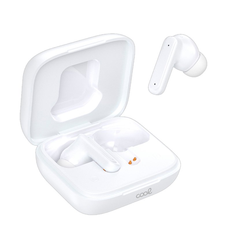 Stereo Bluetooth Earbuds with LCD Screen, COOL Ambient White