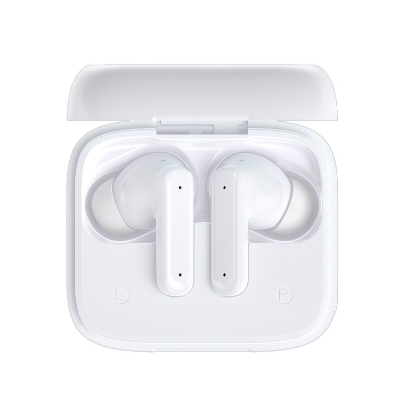 Stereo Bluetooth Earbuds with LCD Screen, COOL Ambient White