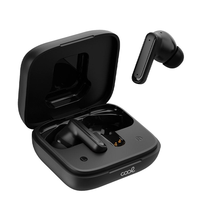 Bluetooth Stereo Earbuds with LCD Screen, COOL Ambient, Black