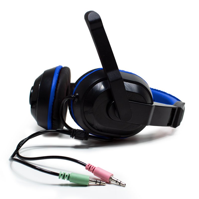 COOL Dublin Office Stereo Headphones with Microphone (Black-Blue)