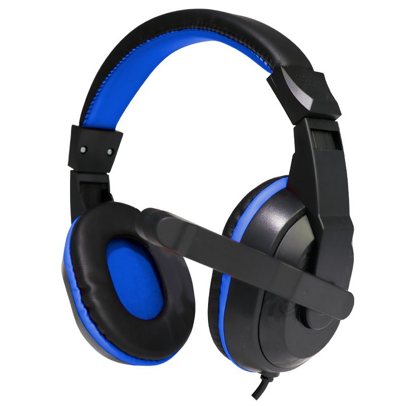 COOL Dublin Office Stereo Headphones with Microphone (Black-Blue)
