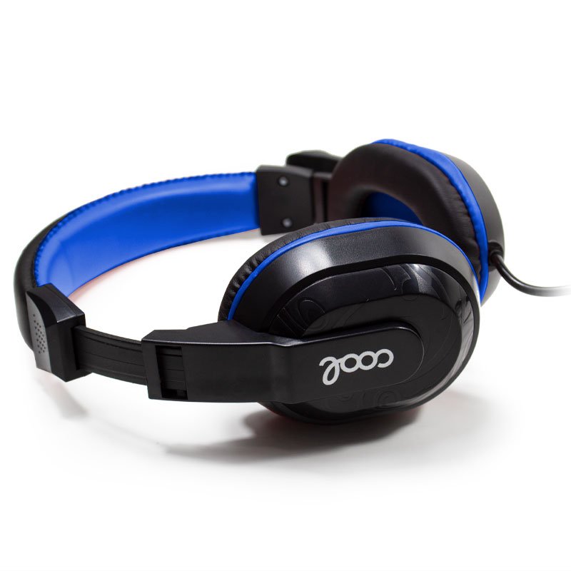 COOL Dublin Office Stereo Headphones with Microphone (Black-Blue)