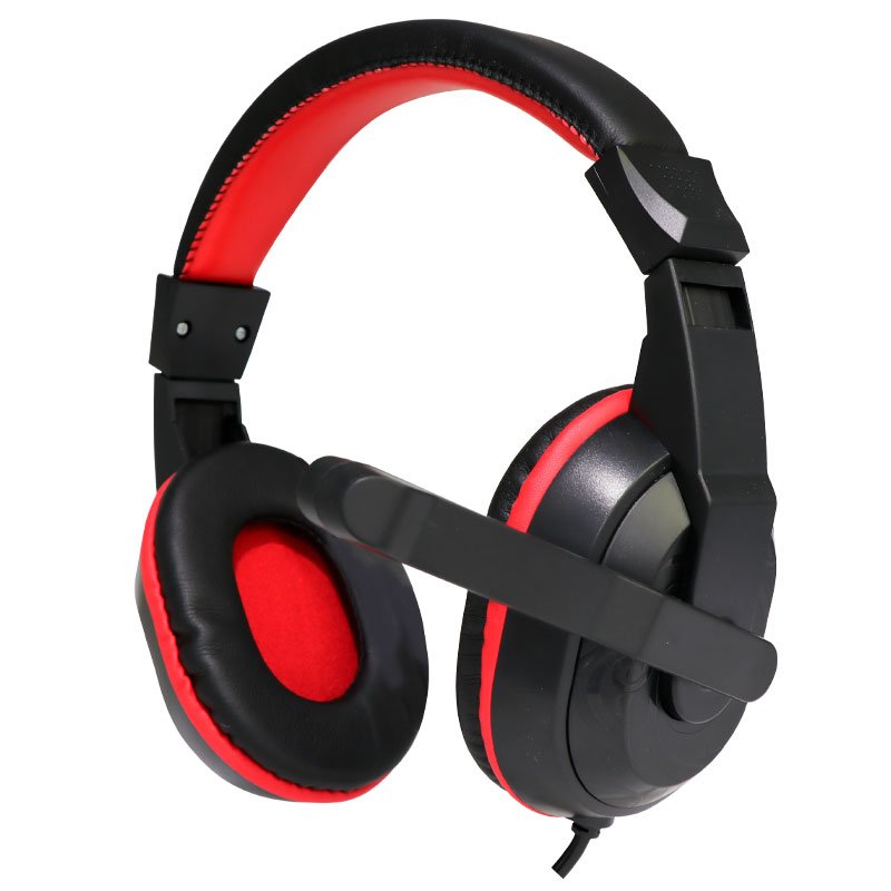 COOL Dublin Office Stereo Headphones with Microphone (Black-Red)
