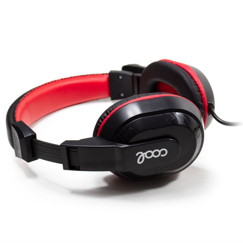COOL Dublin Office Stereo Headphones with Microphone (Black-Red)