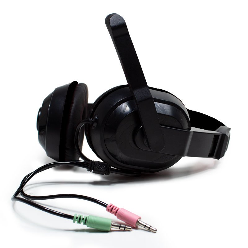 COOL Dublin Office Stereo Headphones with Microphone, Black