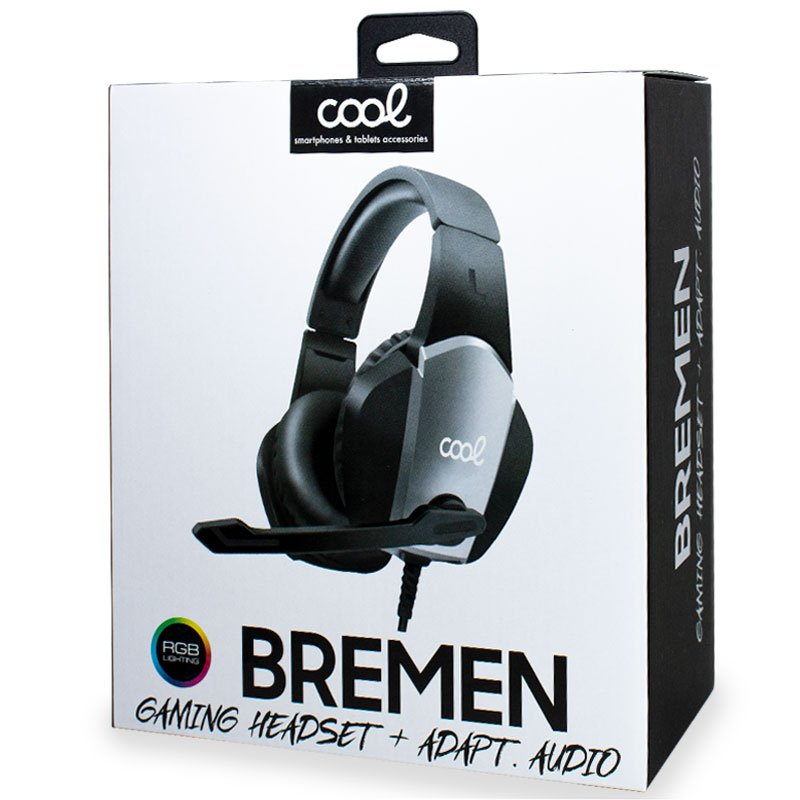 Stereo Headphones PC / PS4 / PS5 / Xbox Gaming COOL Bremen Lighting + Audio Adapter