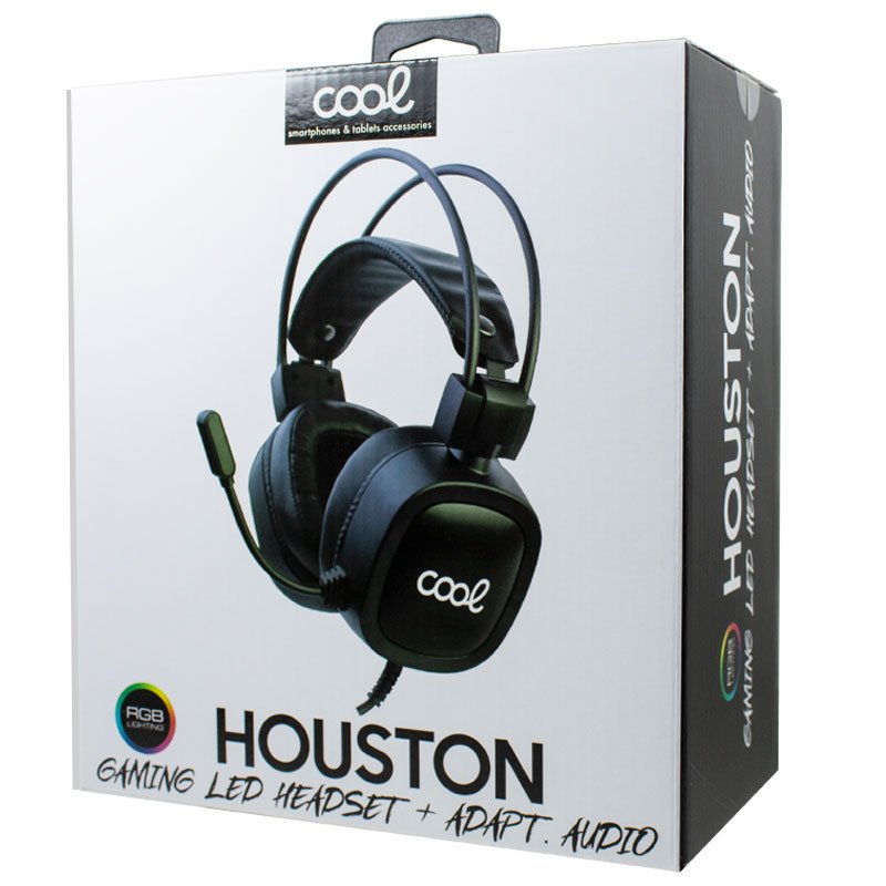 Stereo Headphones PC / PS4 / PS5 / Xbox Gaming COOL Houston Lighting + Audio Adapter
