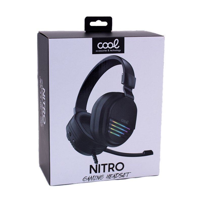 COOL Nitro Stereo PC / PS4 / PS5 / Xbox Gaming Headset with Audio Adapter + Lighting