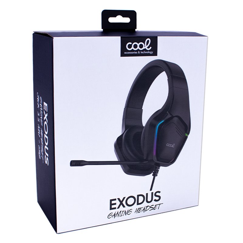 Stereo Headphones PC / PS4 / PS5 / Xbox Gaming LED RGB COOL Exodus + Audio Adapter