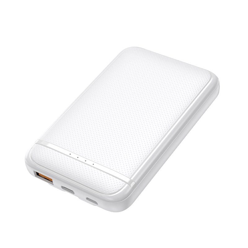 Bateria Externa Power Bank 5000 mAh COOL (2 Cables: TIPO C / Lightning) Blanco