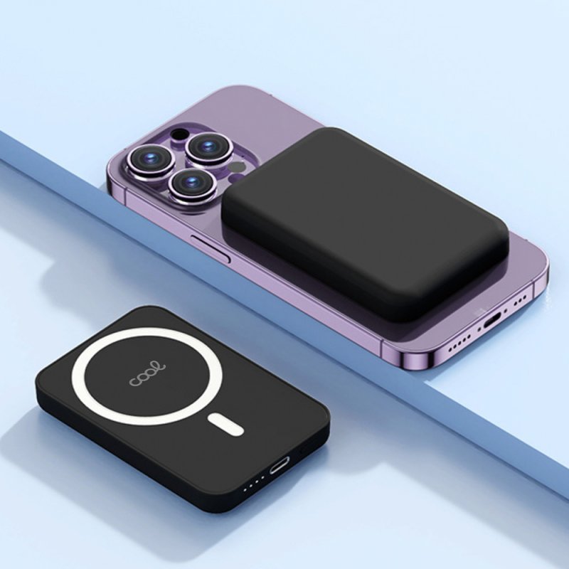 Bateria Externa Universal MAGNÉTICA Power Bank Qi 5000 mAh COOL Negro