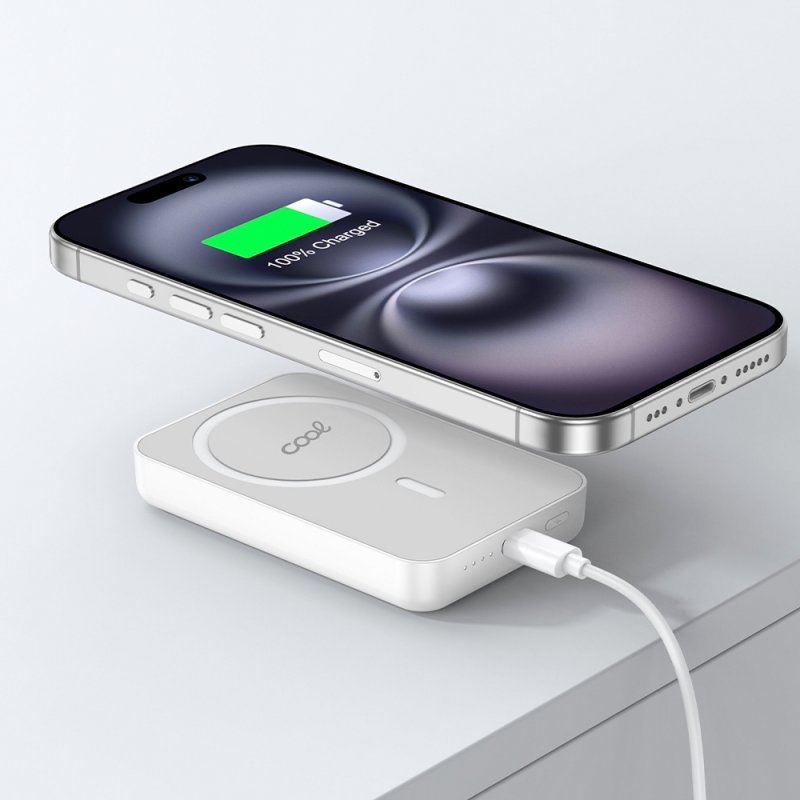 Bateria Externa Universal Power Bank 10.000 mAh Magnética COOL Blanco