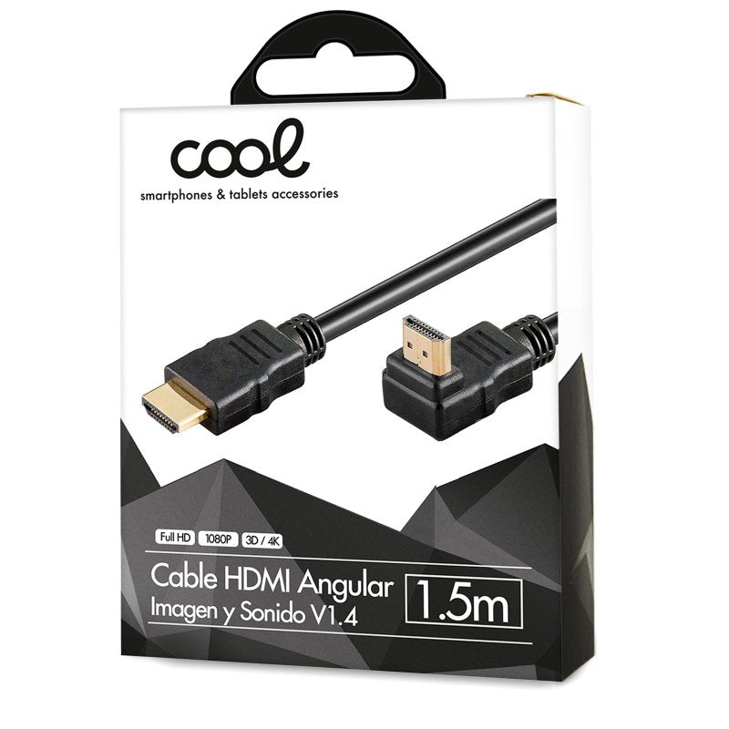HDMI to HDMI Audio-Video Cable, Universal (1.5 meters), Angled, Ultra 4K, COOL