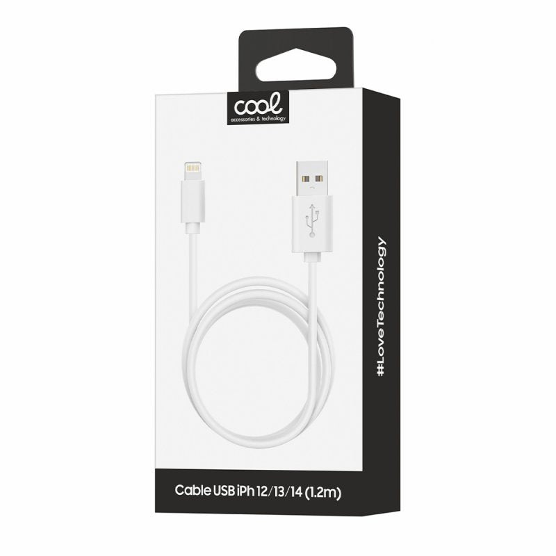 COOL Lightning USB Cable Compatible with iPhone / iPad (1.2 meters) White