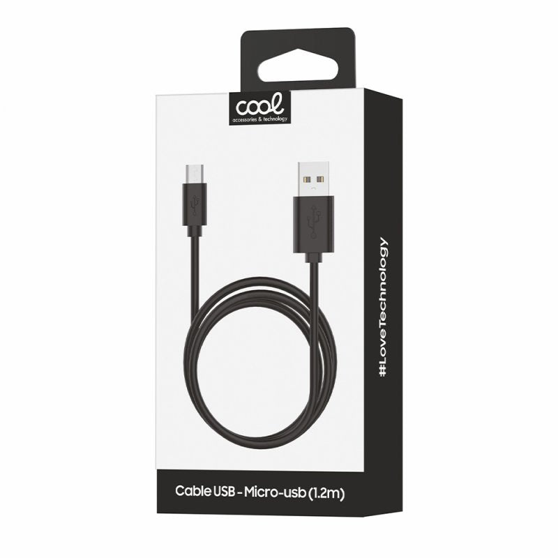 COOL Universal Compatible USB Cable (micro-USB) 1.2 meters Black 2.4 Amp