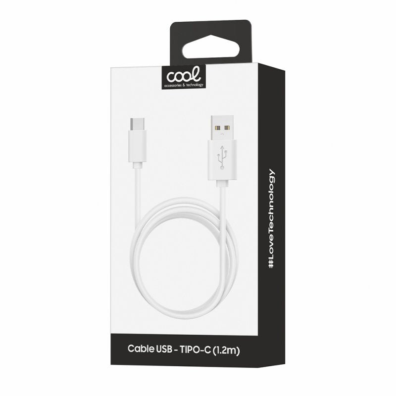 COOL Universal Type-C USB Cable (1.2 meters) White 2.4 Amp