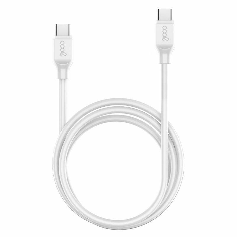 COOL Universal USB Cable, Type-C to Type-C (1 meter), White, 3 Amp