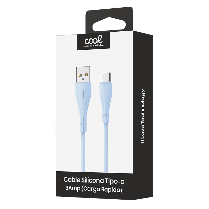 COOL Silicone Universal Type C USB Cable (1 meter) Light Blue