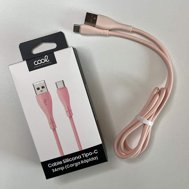 COOL Silicone Universal Type C USB Cable (1 meter) Pink