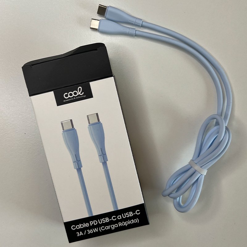 COOL Silicone Universal USB Cable Type C to Type C (1 meter) Light Blue