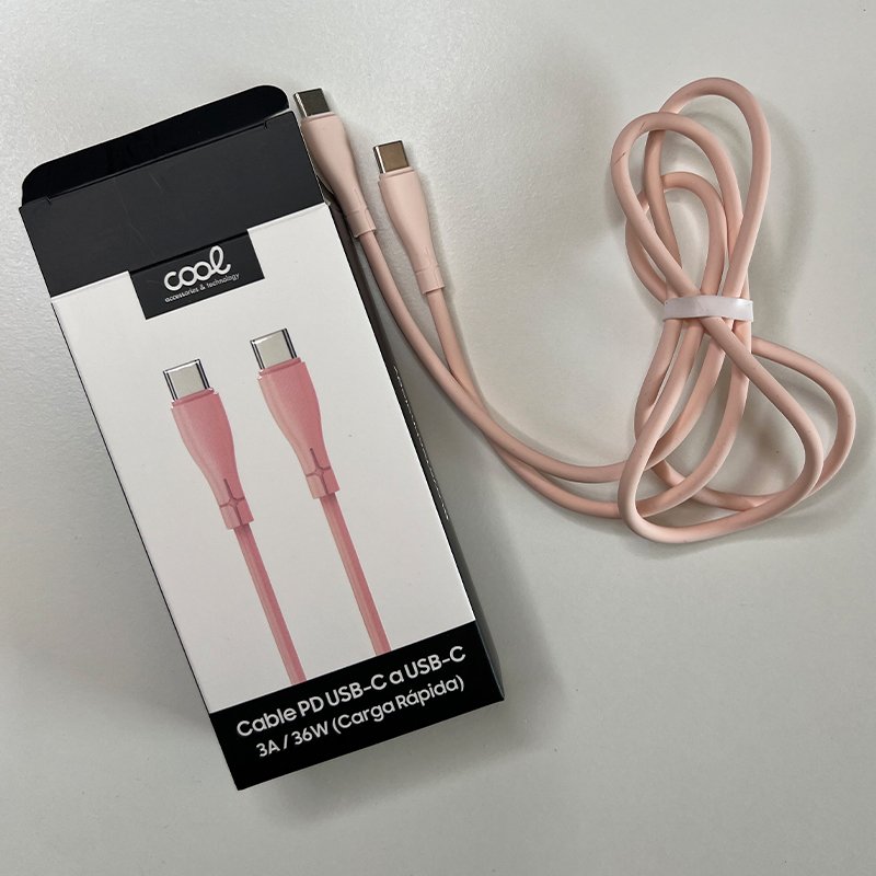 COOL Silicone Universal USB Cable Type C to Type C (1 meter) Pink