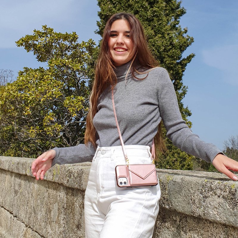 COOL Case for iPhone 12 mini Hanging Wallet Pink