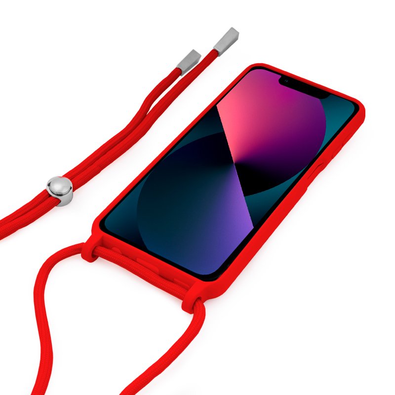 COOL Case for iPhone 13 mini, Plain Red Cord