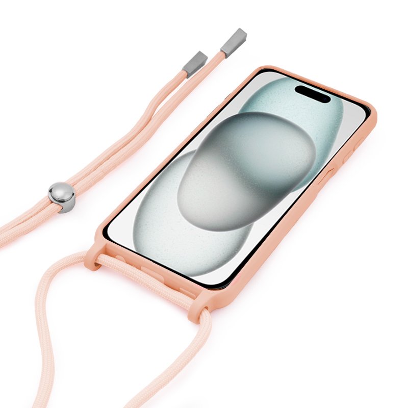 COOL Case for iPhone 15, Plain Pink Cord
