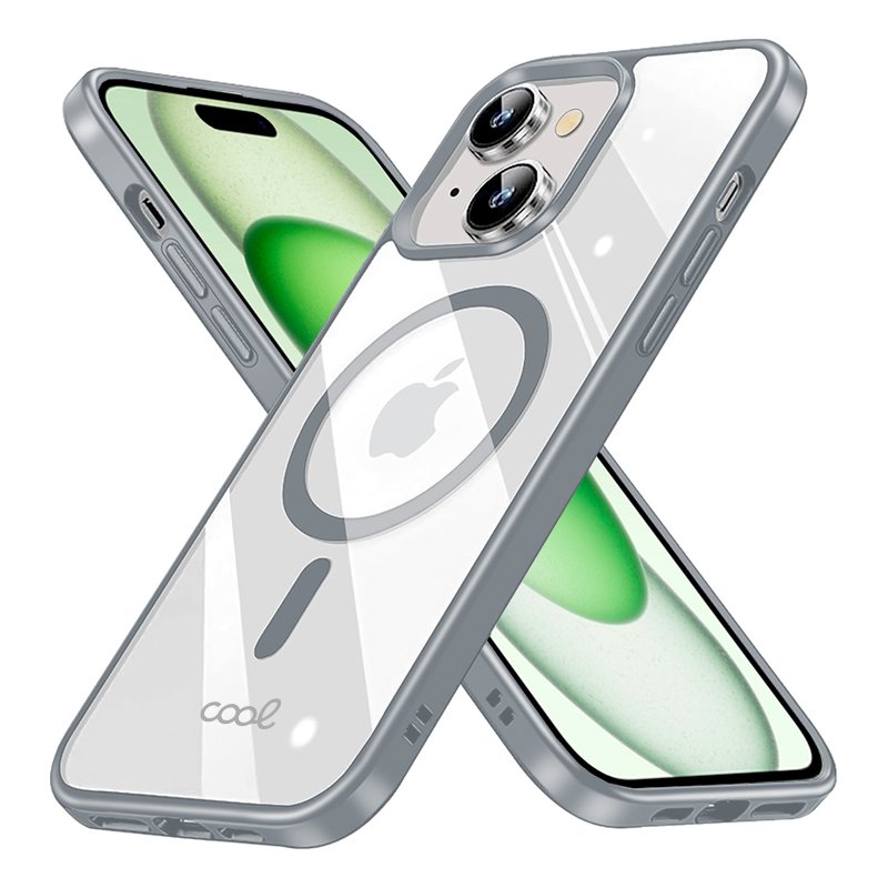 COOL Case for iPhone 15 Plus, Magnetic, Silver Edge