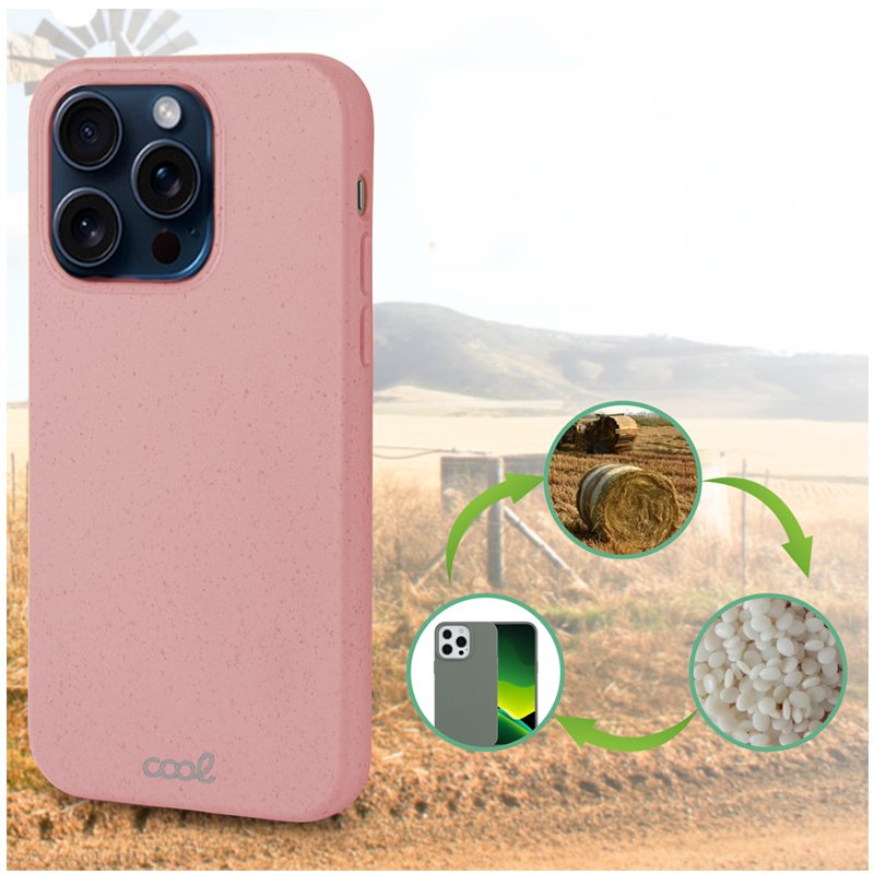 COOL Case for iPhone 15 Pro Eco Biodegradable Pink