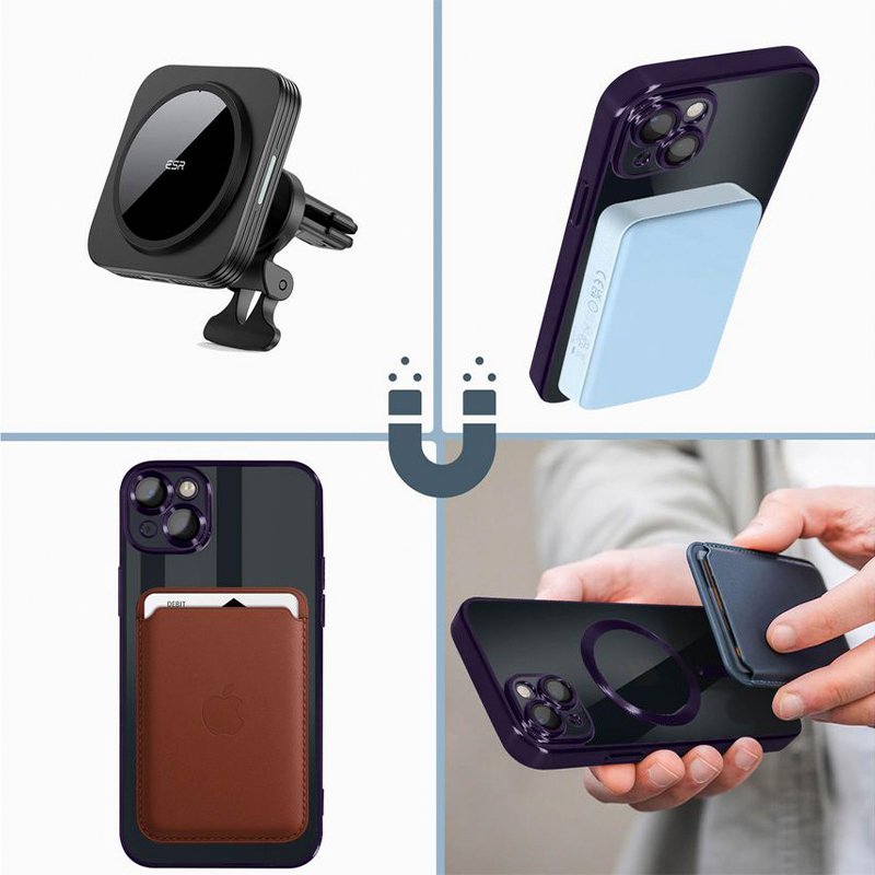 COOL Case for iPhone 15 Pro Magnetic Purple Edge