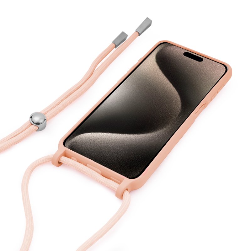 COOL Case for iPhone 15 Pro Max, Plain Pink Cord