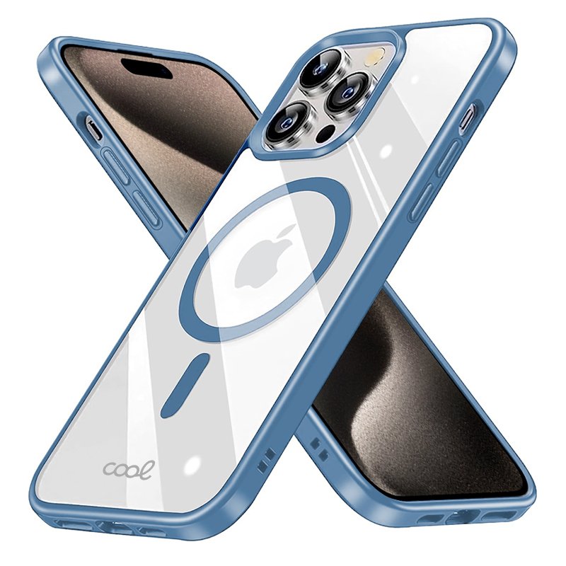 COOL Case for iPhone 15 Pro Max Magnetic, Light Blue Edge