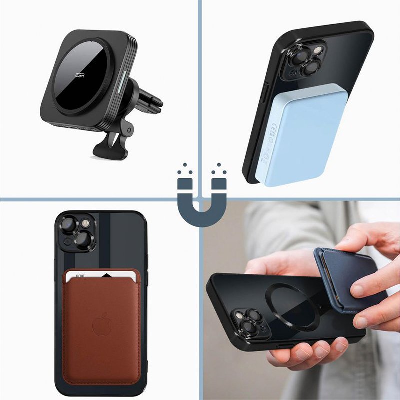 COOL Case for iPhone 16 Plus, Magnetic, Black Edge