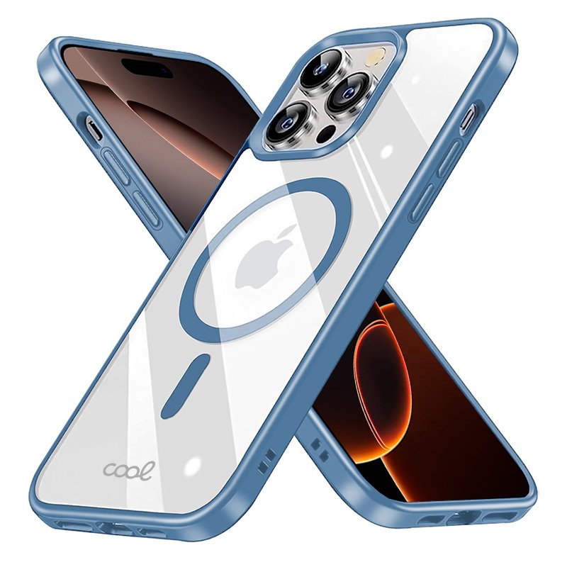 COOL Case for iPhone 16 Pro Max Magnetic Light Blue Edge